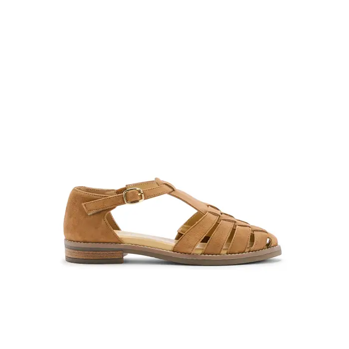 Pédiconfort Sandali in pelle con velcro donna Marron