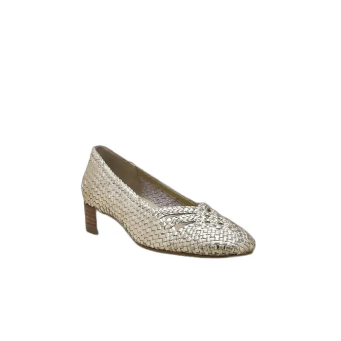 Scarpe col tacco intrecciate con soletta in aerospuma donna Pédiconfort Doré