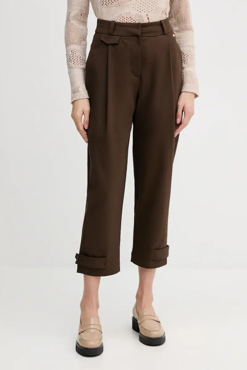 Pedro del Hierro pantaloni donna colore marrone 7602505