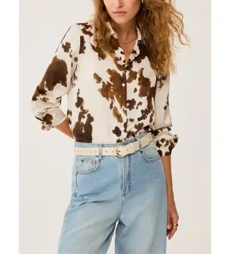 PennyBlack per donna 2611111113200 Camicia con stampa animalier Pbbalpe, Casual, Animal Print, Poliestere, Manica lunga