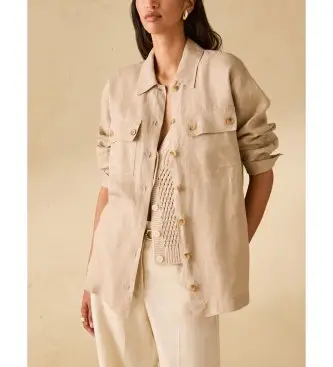 PennyBlack per donna 2611111283200 sopracamicia in lino beige Pbbfico, Casual