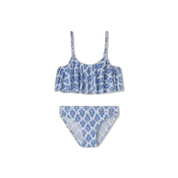 Pepe Jeans per ragazza PGB10418 Bikini Multi Fl Ruffled blu (16años= 176cm), Beachwear, Poliestere, moda per bambini