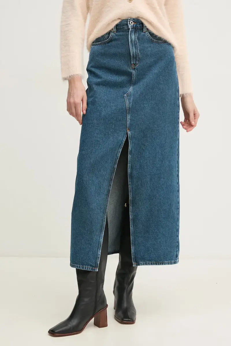 Pepe Jeans gonna di jeans MAXI SKIRT HW colore blu PL901185EF2L