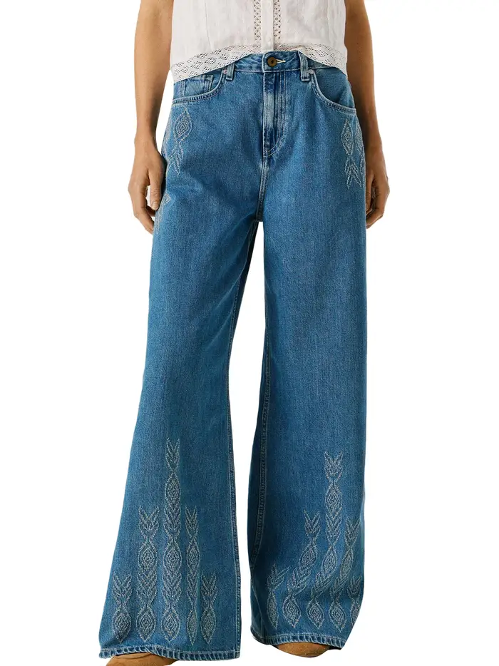 jeans wide pepe jeans jaimy da donna - denim