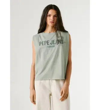per donna PL5000164 Maglietta Mirari verde (XS), Casual, Cotone, Senza maniche / cinghie