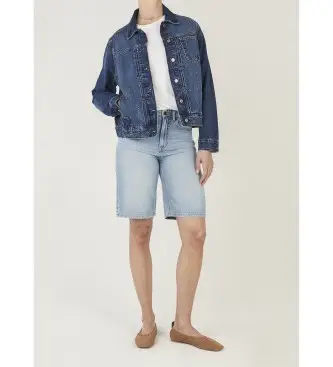 Pepe Jeans per donna PL80000422W0 Bermuda Relaxed Lexa Blue, Casual, Cotone, Denim Blu