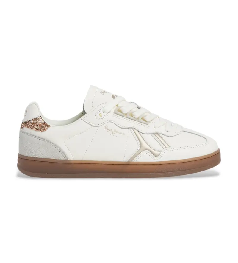 per donna. PLS000014 Sneakers Ball Basic in pelle bianca (36), Bianco, Basso, Stringhe, Casual
