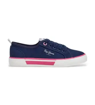 Pepe Jeans per donna/ragazza PGS300010 Sneakers blu navy Brady Club, Tessuto, Basso, Stringhe, Casual, moda per bambini