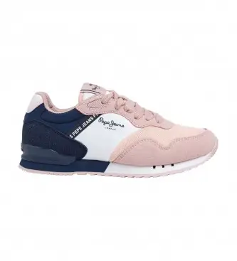 Pepe Jeans per donna/ragazza PGS30564 Sneaker London Basic rosa, Basso, Stringhe, Casual, moda per bambini