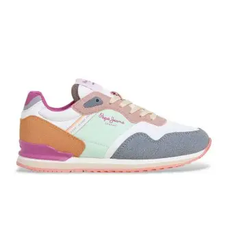 Pepe Jeans per donna/ragazza PGS400006 Sneakers multicolor con logo di Londra, Basso, Stringhe, Casual, Multicolore, moda per bambini