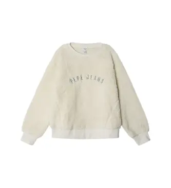 Pepe Jeans per ragazza PG5800002 Felpa beige Aurora (8años= 128cm), Casual, Poliestere, moda per bambini