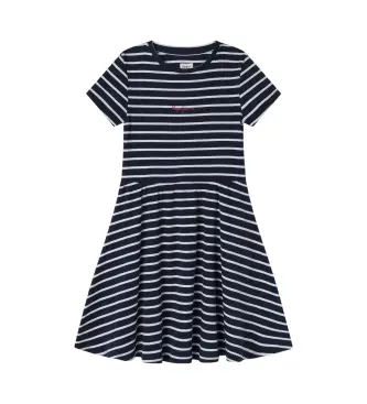 Pepe Jeans per ragazza PG951690 Abito corto blu navy Rubi (4años= 80cm), Casual, Cotone, Manica corta, Sostenibile, moda per bambini