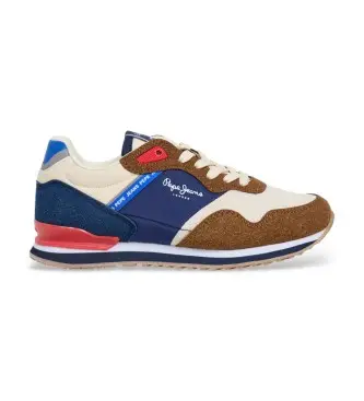 Pepe Jeans per ragazzo PBS400012 Sneakers beige London Sight B, Basso, Stringhe, Casual, Sportivo, moda per bambini
