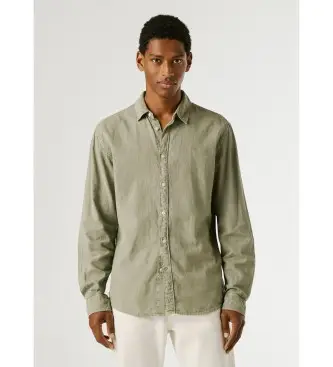 per uomo PM3091192 Camicia verde Payton (XL), Casual, Lino, Manica lunga