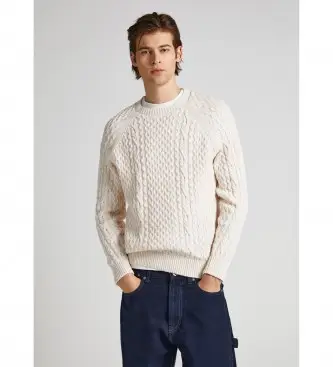 per uomo PM702378 Maglione Sly bianco (L), Casual, Cotone