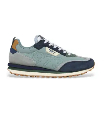 per uomo PMS60035 Sneaker Foster Connect in pelle verde (46), Basso, Stringhe, Casual