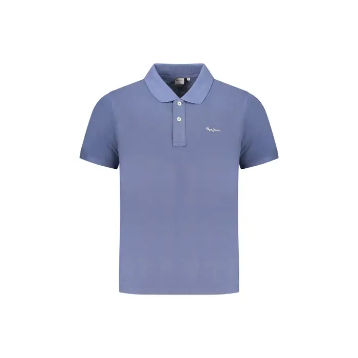 Polo Maniche Corte Uomo Blu Ricamo