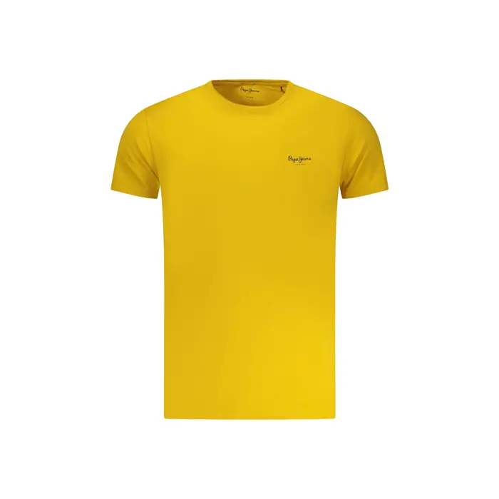 T-Shirt Maniche Corte Uomo Gialla Stampa Logo Giallo