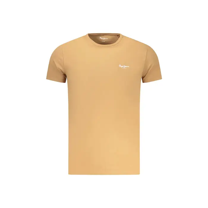 T-Shirt Maniche Corte Uomo Marroni Stampa Logo Marrone