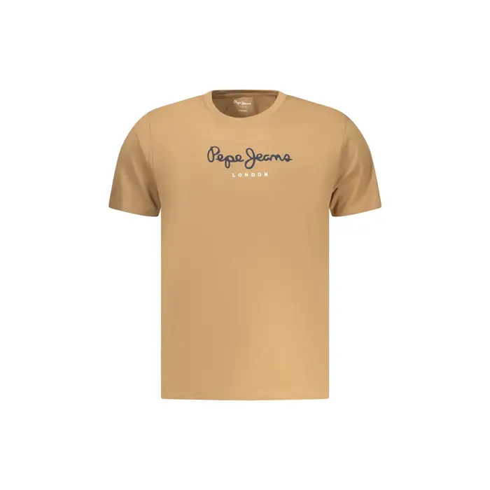 T-Shirt Maniche Corte Uomo Marroni Stampa Marrone