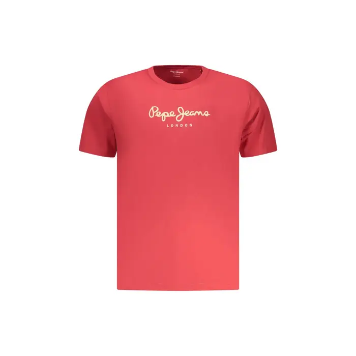 T-Shirt Maniche Corte Uomo Rossa Stampa Logo Rosso