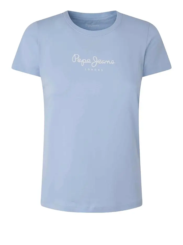 t-shirt pepe jeans new virginia da donna - celeste