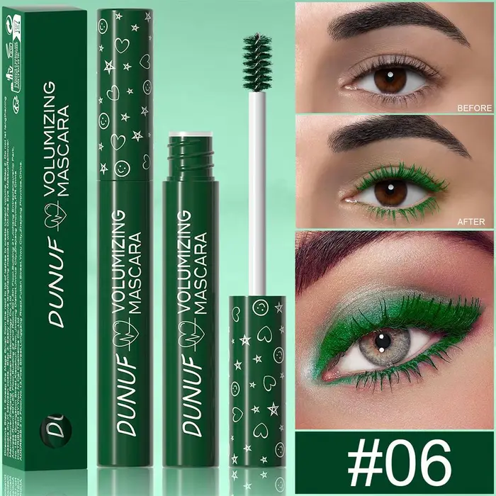 Perfect skin Mascara Colorato Curvante Trucco Scenico Waterproof Mascara Verde Crema Blu Viola Curvante Allungante Asciugatura Rapida