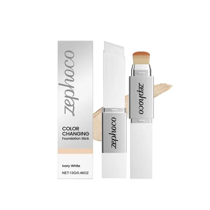 Perfect skin ZEPHOCO Fondotinta 2 in 1 Cambia Colore Stick Trucco Lunga Durata Idratante Trucco Alto Potere Correttivo Trucco Coreano Ivory
