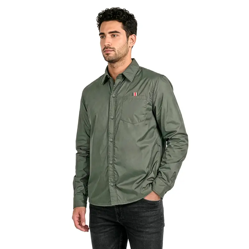 Perletti Giacca Overshirt Impermeabile Uomo Verde Oliva