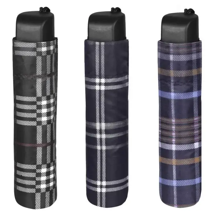 Perletti Ombrello scozzese pieghevole manuale (x3) Multicolore
