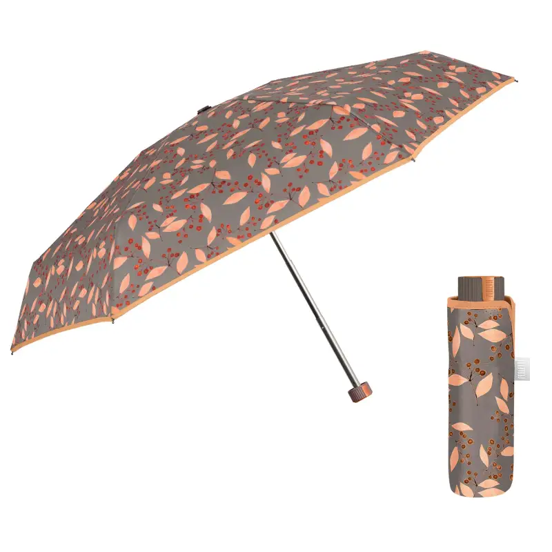 Perletti Ombrello Ultra Mini Manuale a Foglie Foglie Arancio