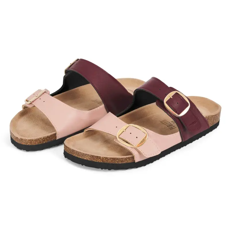 Perletti Sandalo Comfort Bicolore Rosa e Bordeaux