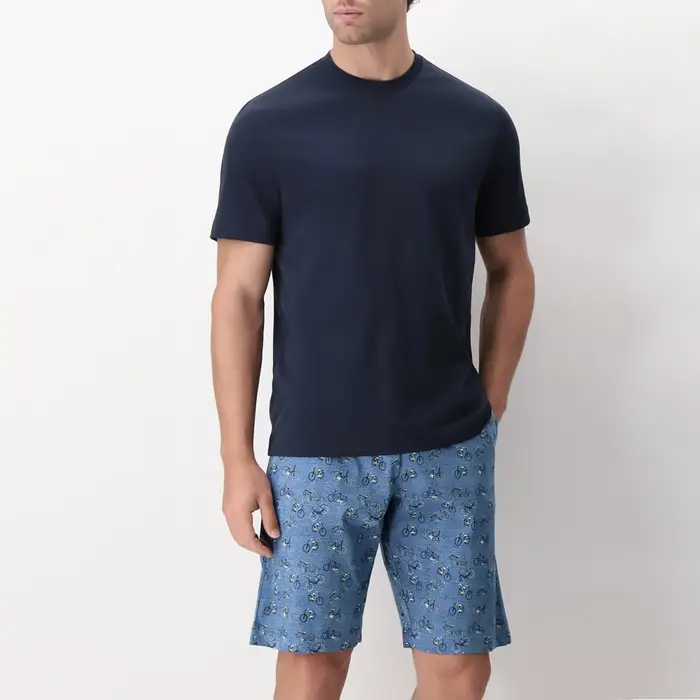 Perofil Pigiama corto girocollo 93095 biciclette uomo blu