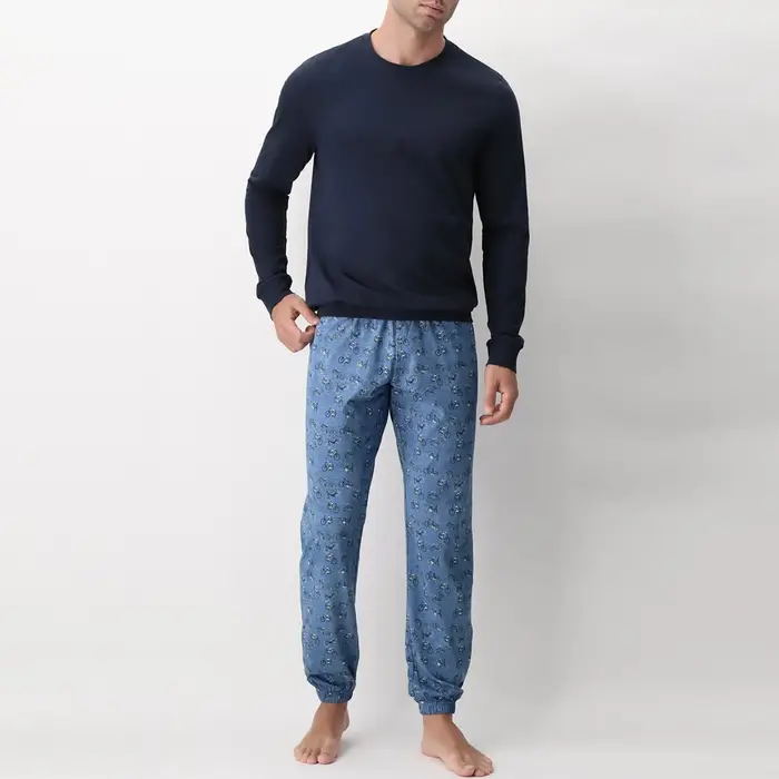 Perofil Pigiama lungo girocollo 93093 biciclette uomo blu