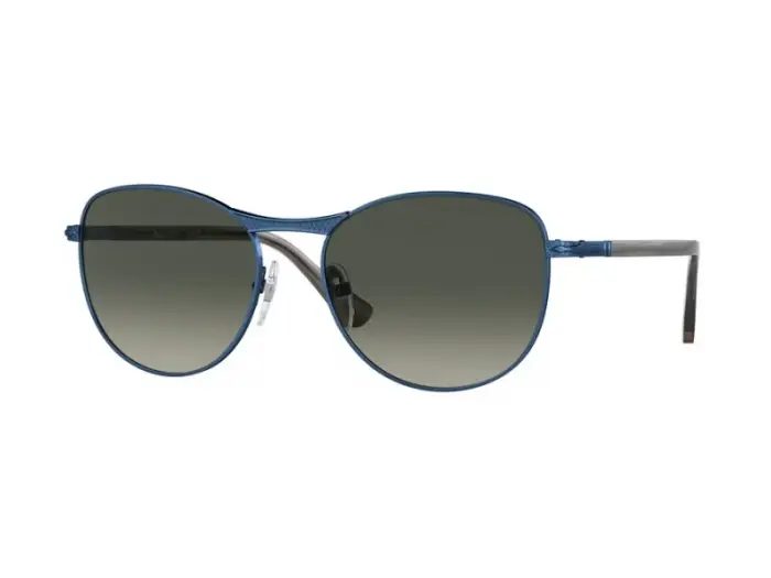 Persol Unisex PO1002S 115271 Occhiali da sole Metallo Blu Grigio Pantos Normale Sfumato