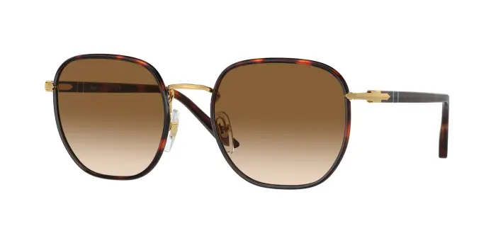 Persol Unisex PO1015SJ 112651 Occhiali da sole Metallo Oro Marrone Geometrica Normale Sfumato