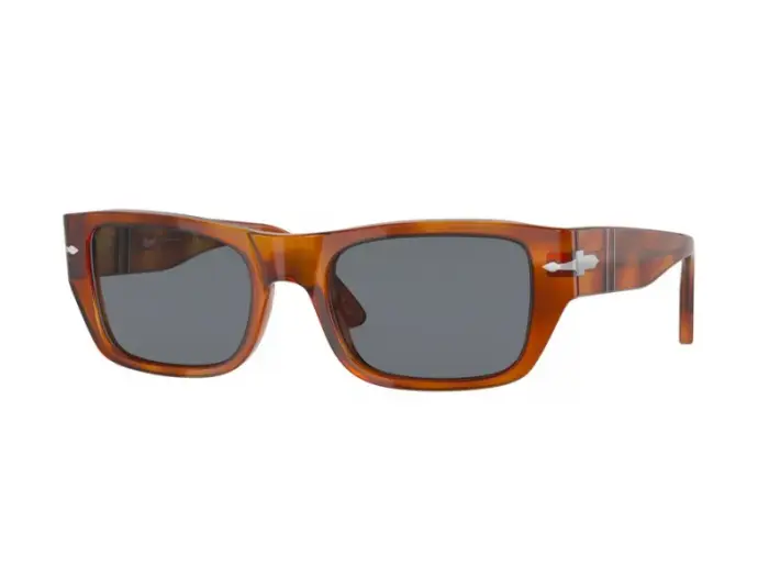 Persol Unisex PO3268S 96/56 Occhiali da sole Plastica Havana Blu Squadrata