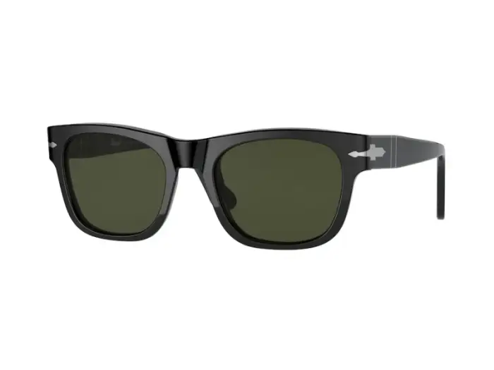 Persol Unisex PO3269S 95/31 Occhiali da sole Acetato Nero Verde Squadrata Normale