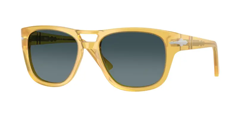 Persol Unisex PO3366S 204/S3 Occhiali da sole Acetato Giallo Blu Squadrata Polarizzata Sfumato