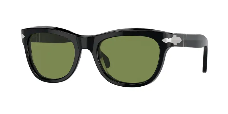 Persol Unisex PO0086S 95/4E Occhiali da sole Acetato Nero Verde Pillow Normale Antiriflesso