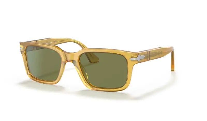 Persol Unisex PO3272S 204/4E Occhiali da sole Acetato Giallo Verde Squadrata Normale