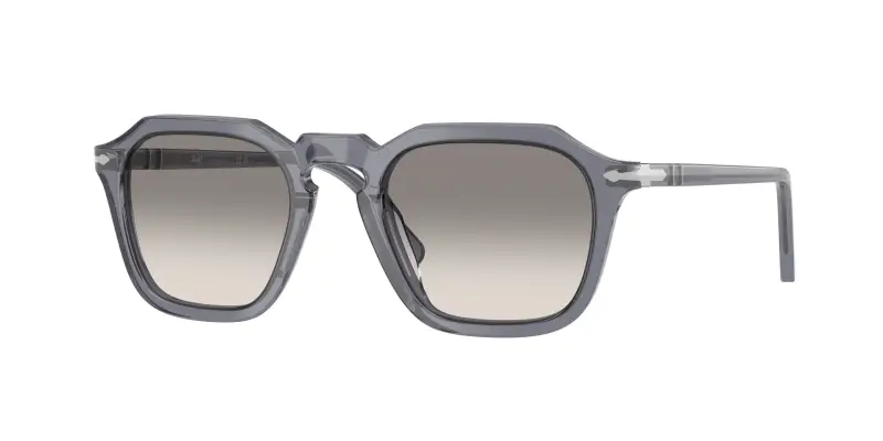 Persol Unisex PO3292S 123932 Occhiali da sole Acetato Blu Grigio Squadrata Normale Sfumato
