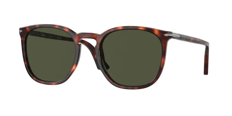 Persol Unisex PO3316S 24/31 Occhiali da sole Acetato Tartaruga Verde Rotonda Normale