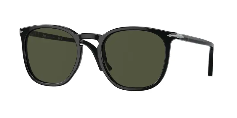 Persol Unisex PO3316S 95/31 Occhiali da sole Acetato Nero Verde Rotonda Normale