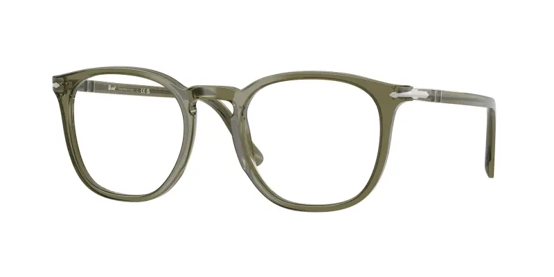 Persol Unisex PO3318V 1142 Montature da vista Acetato Verde Trasparente Pantos Normale