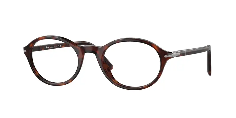 Persol Unisex PO3351V 24 Montature da vista Acetato Tartaruga Trasparente Rotonda Normale
