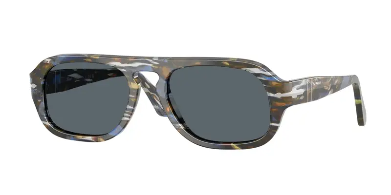 Persol Unisex PO3369S 1222R5 Occhiali da sole Acetato Multi-colore Blu Pilot Normale