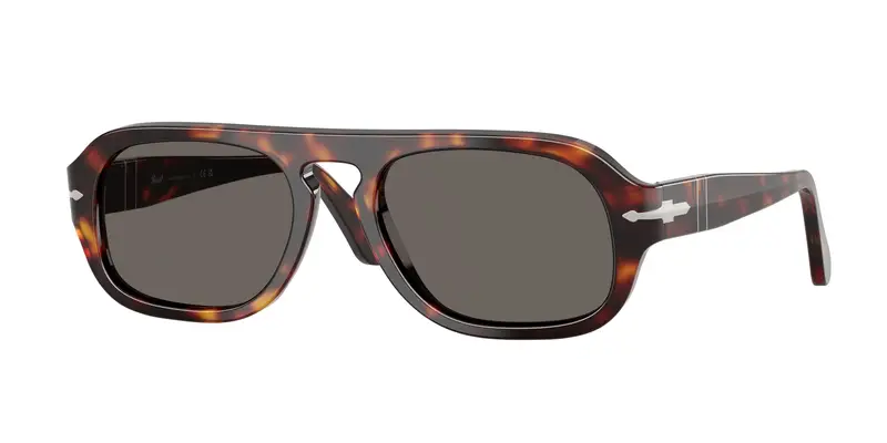 Persol Unisex PO3369S 24/B1 Occhiali da sole Acetato Tartaruga Grigio Pilot Normale