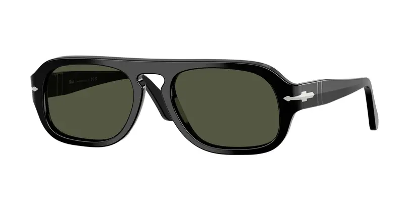Persol Unisex PO3369S 95/31 Occhiali da sole Acetato Nero Verde Pilot Normale