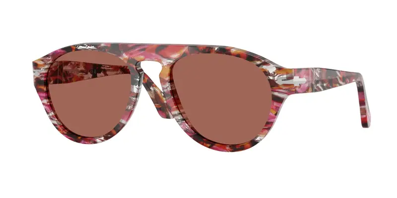 Persol Unisex PO3370S 1220H2 Occhiali da sole Acetato Multi-colore Marrone Pilot Normale